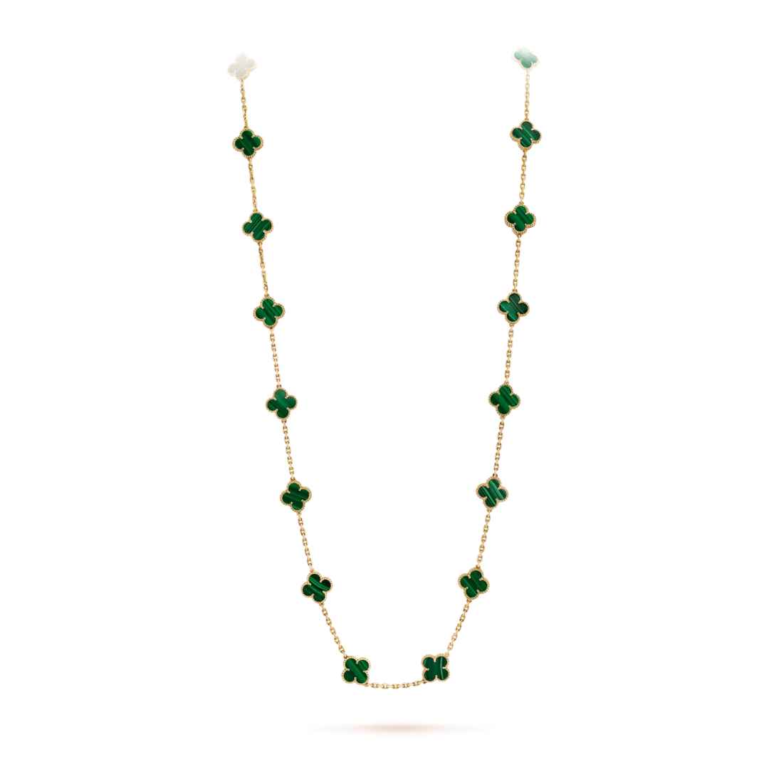 FLORAL CLOVER NECKLACE 20 MOTIFS - GREEN